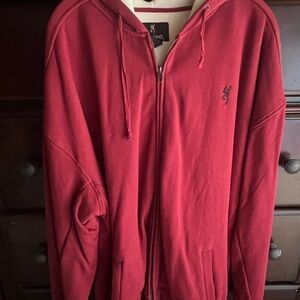 Browning Men's Zip-Up Sweater in Rich Red